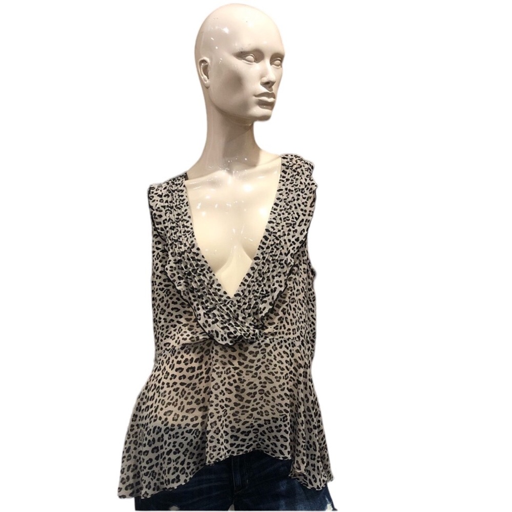 CAbi Leopard Print Blouse